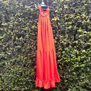 Why Maxi Orande Dress with Embellished Collar